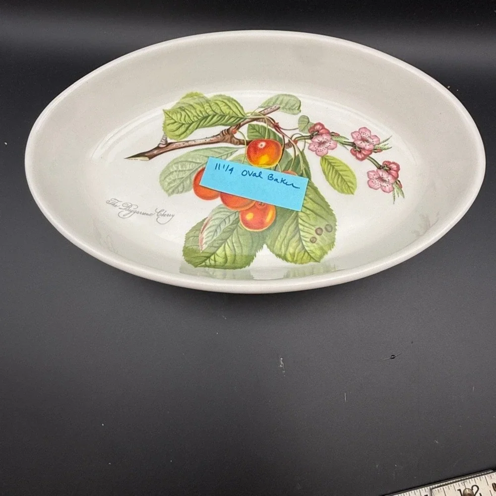 Vintage Portmeirion Pomona Oval Casserole Baker Bigarreau Cherry 11 Inch Cottage